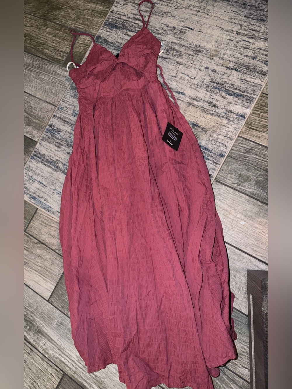 NWT Lulus Cue The Cuteness Mauve Twist Front Maxi Dress